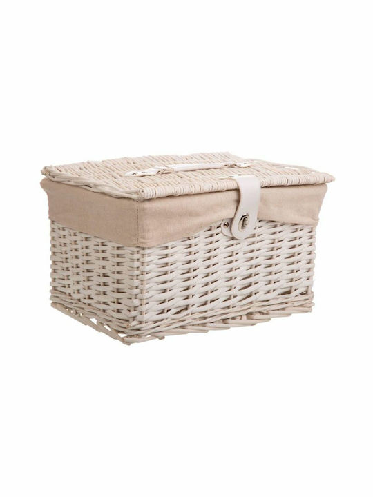 Set of Two Alexandra House Living Trunks White Willow Wood 30 X 23 X 40 Cm