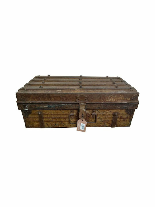 Decorative Trunk Alexandra House Living Brown Iron Craft Style 31 X 19 X 52 Cm