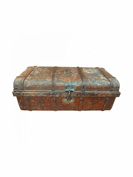 Decorative Trunk Alexandra House Living Brown Iron Craft Style 42 X 30 X 76 Cm