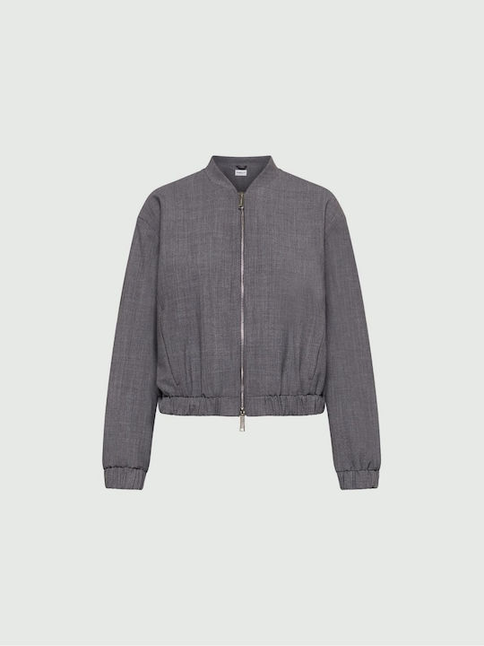 Κοντό Γυναικείο Bomber Jacket Γκρι