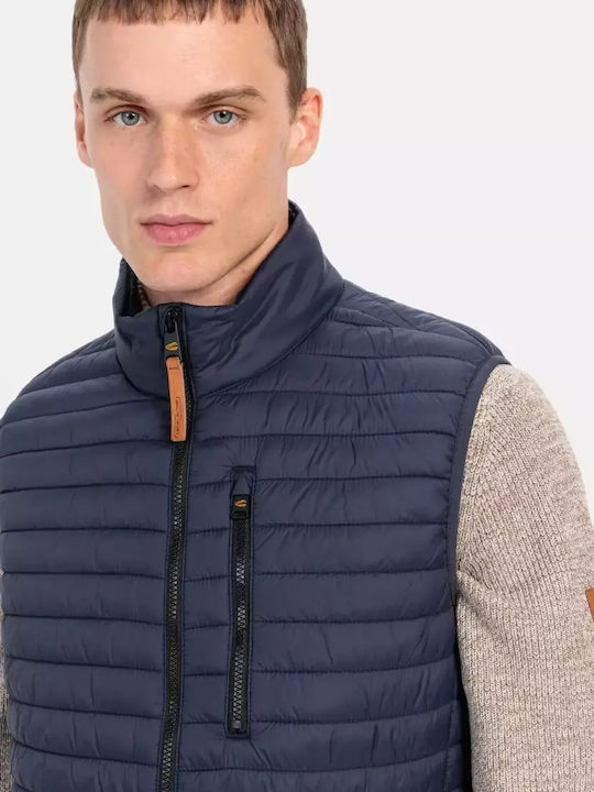 Ärmellos Jacke Puffer Wasserdicht und Winddicht Blue