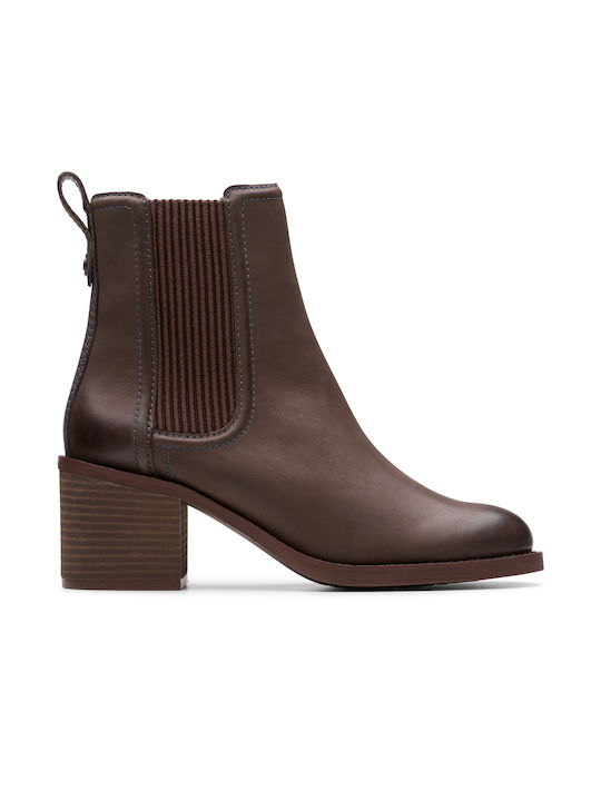 Clarks Leder Damen Knöchelstiefel Braun