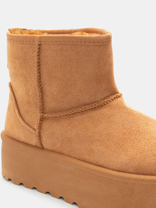 Γυναικεία Μποτάκια με Γούνα Καφέ