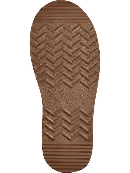 Suede Women's Ankle Boots Brown
