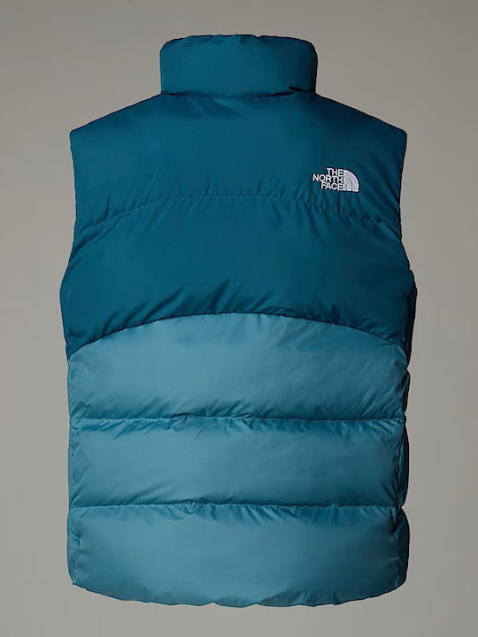 The North Face Women's Short Puffer Jacket Waterproof for Winter Algae Blue, Mallard Blue