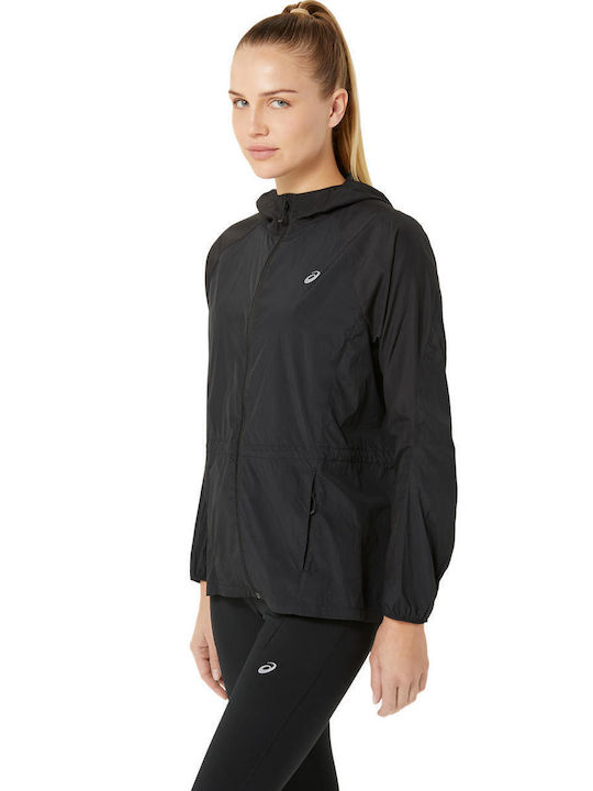 ASICS Women's Running Short Sports Jacket for Winter Black