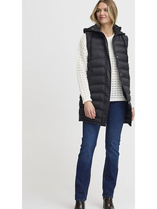 Women's Short Lifestyle Jacket for Winter with Hood Black