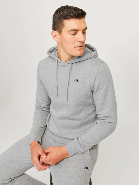 Φούτερ με Κουκούλα Light Grey Melange