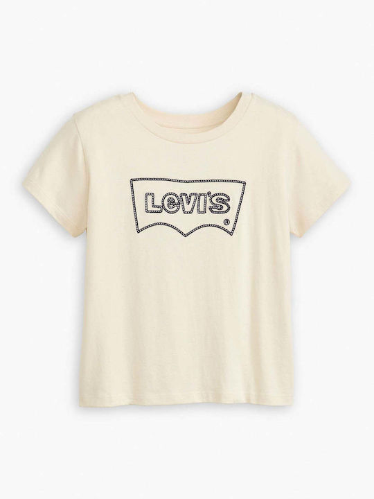 Graphic Boxy Women's T-shirt Beige