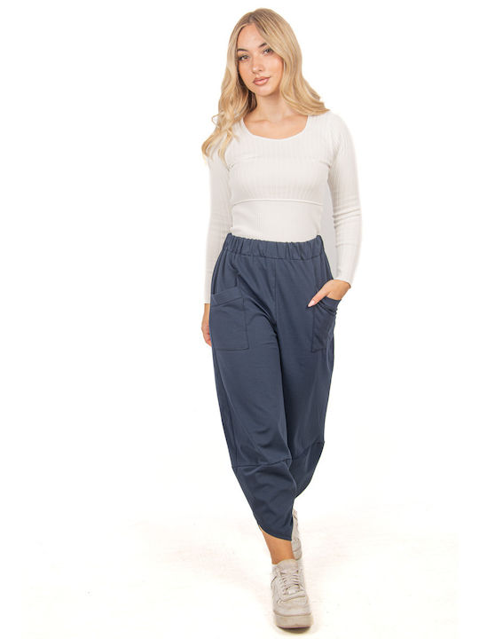 Ellen Women's Fabric Trousers Blue