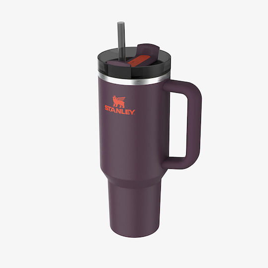 Stanley Quencher H2.O Handled Tumbler Thermos Stainless Steel BPA Free 1.18lt Plum with Straw and Handle