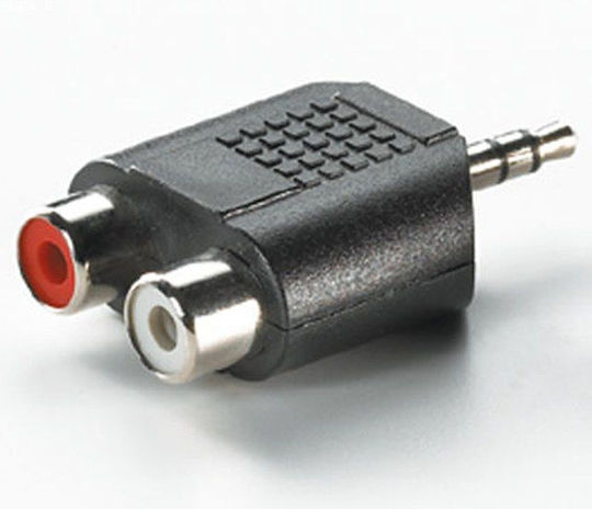 Roline 11.99.4441 Конвертор 3.5mm мъжки към RCA 2x женски Черен 1бр