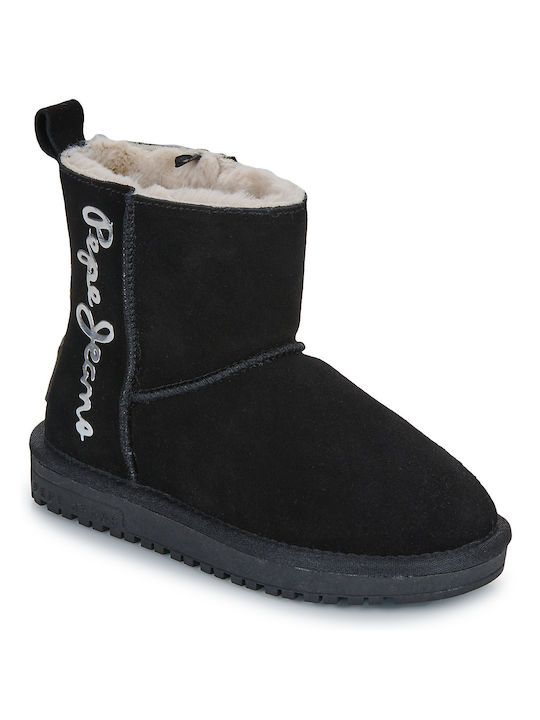 Pepe Jeans Diss Kids Leather Boots Black