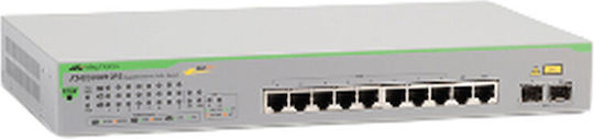 Allied Telesis Unmanaged L2 PoE++ Switch with 8 Gigabit (1Gbps) Ethernet Ports and 2 SFP Ports