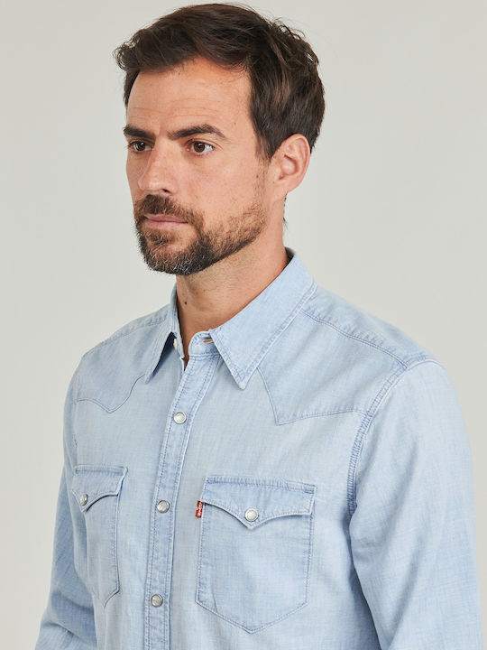 Barstow Western Standard Langärmlig Jeans Hemd Blau