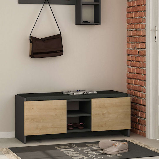 Zulla Ξύλινη Γκρι Μ110xΠ37xΥ43cm