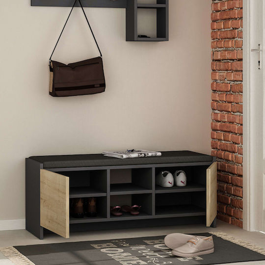 Zulla Ξύλινη Γκρι Μ110xΠ37xΥ43cm