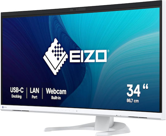 Eizo FlexScan EV3450XC-WT Ултраширок HDR (High Dynamic Range) Извити Монитор 34.1" QHD 3440x1440