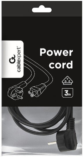 Cablexpert Schuko - IEC C5 Cable 3m Μαύρο PC-186-ML12-3M