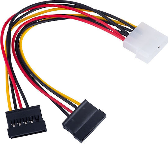 Akyga 4-Pin Molex - 15-Pin Sata Cable 0.15m Πολύχρωμο AK-CA-16