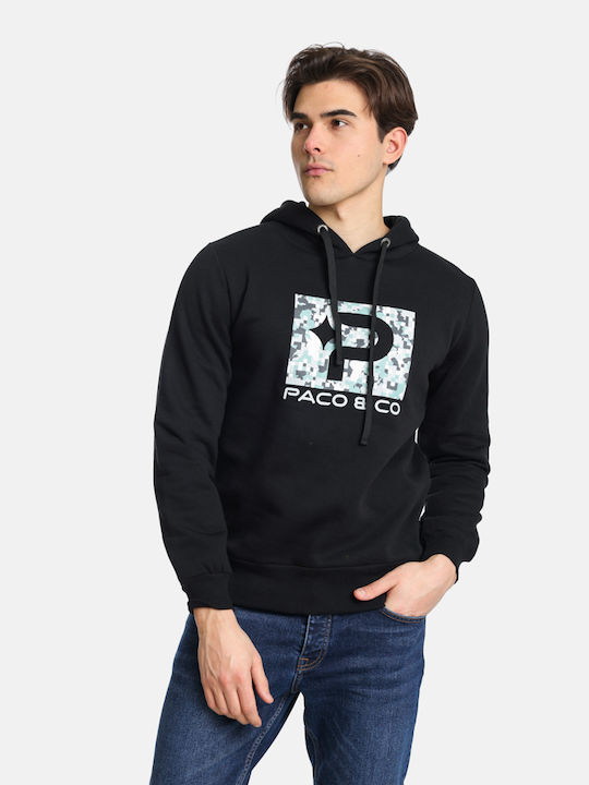 Life Style Butiken Herren Sweatshirt mit Kapuze Black