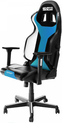 Sparco Grip Artificial Leather Gaming Chair with Adjustable Arms Black/Blue Sky