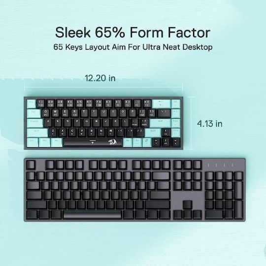 Redragon Castor Pro K631RGB Wireless Gaming Mechanical Keyboard 65% with Custom switches and RGB lighting (English US)