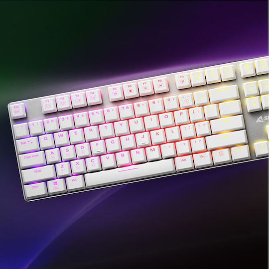 Sharkoon PureWriter RGB Gaming Mechanical Keyboard with Kailh Red switches and RGB lighting (English US) White