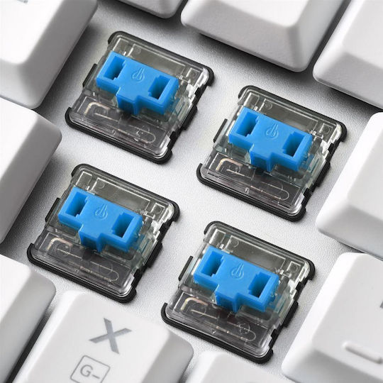 Sharkoon PureWriter RGB Gaming Μηχανικό Πληκτρολόγιο με Kailh Blue διακόπτες και RGB φωτισμό (Αγγλικό US) Λευκό