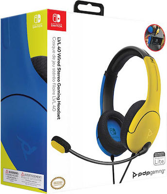 PDP LVL40 Switch Over Ear Gaming Headset με σύνδεση 3.5mm Yellow / Black for Nintendo Switch