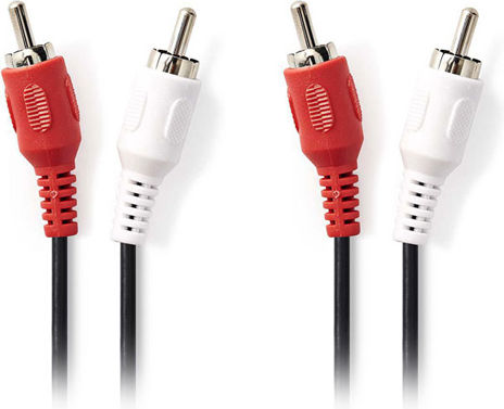 Nedis Кабел 2x RCA мъжки - 2x RCA мъжки 3м CAGL24200BK30