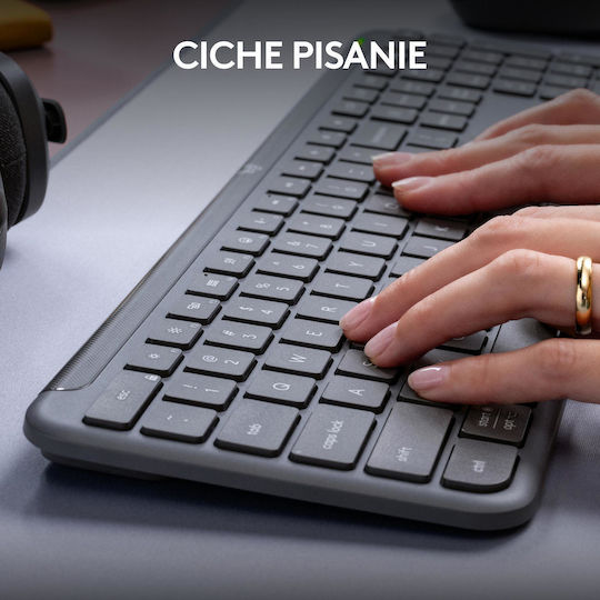 Logitech Signature Slim Ασύρματο Πληκτρολόγιο Αγγλικό US Γκρι