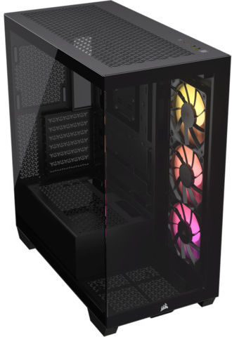 Corsair 3500X ARGB Gaming Midi-Turm Computergehäuse mit Seitenfenster Schwarz