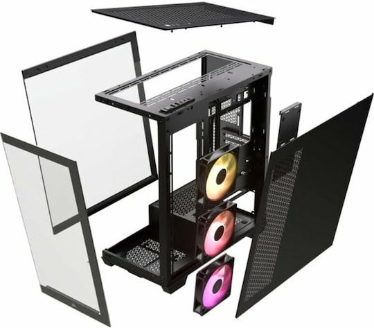 Corsair 3500X ARGB Gaming Midi-Turm Computergehäuse mit Seitenfenster Schwarz