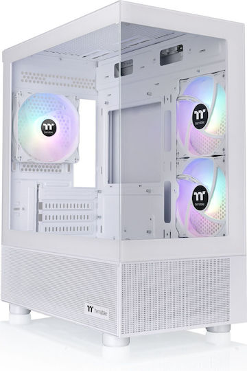 Thermaltake View 170 TG Gaming Micro Tower Κουτί Υπολογιστή με Πλαϊνό Παράθυρο και RGB Φωτισμό Λευκό