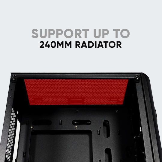 Armaggeddon Tron Holo 3 Gaming Midi-Turm Computergehäuse mit Seitenfenster und RGB-Beleuchtung Weiß