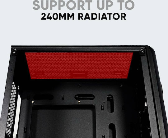Armaggeddon Tron Holo 3 Gaming Midi-Turm Computergehäuse mit Seitenfenster und RGB-Beleuchtung Weiß