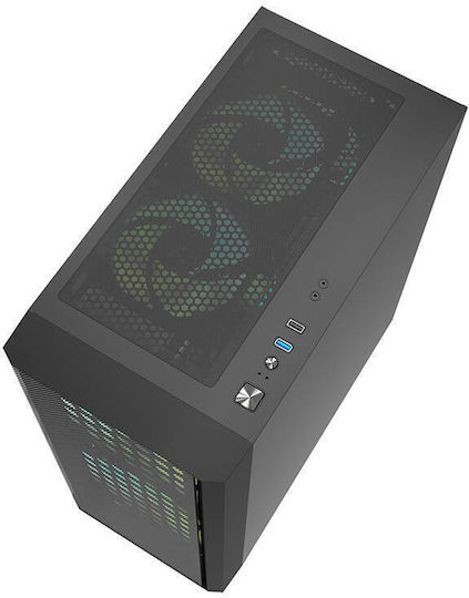 Darkflash DK360 Gaming Midi Tower Computer Case with Side Window Black