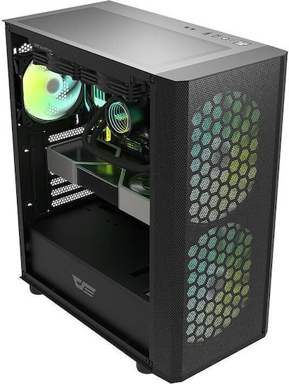 Darkflash DK360 Gaming Midi Tower Computer Case with Side Window Black