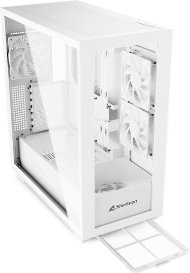Sharkoon Rebel C60 RGB Gaming Midi Tower Computer Case with Side Window White