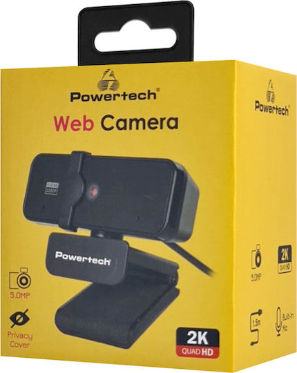 Powertech Web Camera 2K με Autofocus και Privacy Cap PT-1291