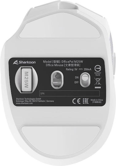 Sharkoon OfficePal M25W Wireless Mouse Alb