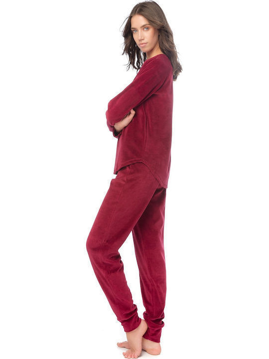 Minerva Winter Damen Pyjama-Set Samt BISSINI