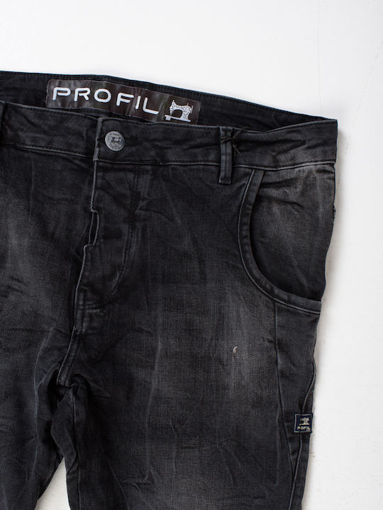 Men's Elastic Jeans Pants with Slim Fit Black