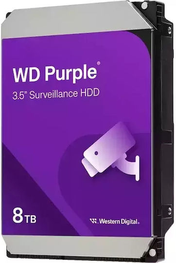 Western Digital Purple 8TB HDD Σκληρός Δίσκος 3.5" SATA III 5400rpm με 256MB Cache για Καταγραφικό WD85PURZ
