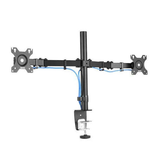 HAMA Компютърна стойка за офис за 2 екрана до 32" с ръка (00118491)