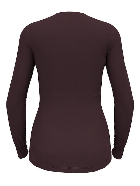 Odlo Warm Eco Bluza termica pentru femei cu maneci lungi Burgundy