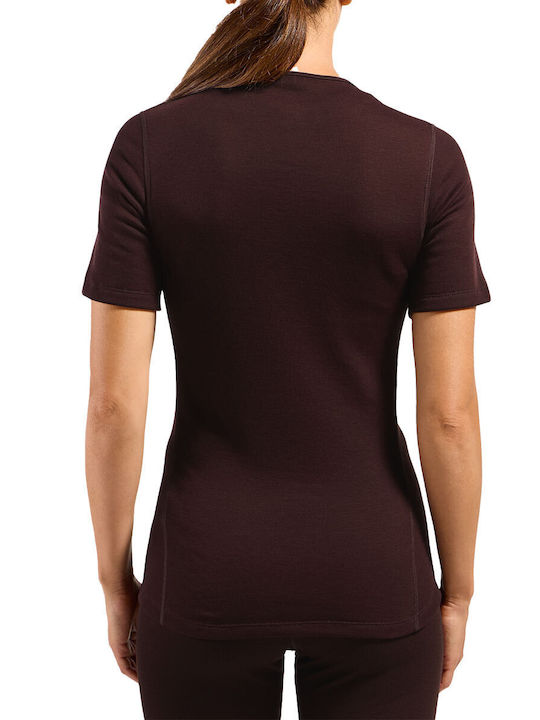 Odlo Active Warm Eco Damen Thermounterwäsche T-Shirt Burgundisch