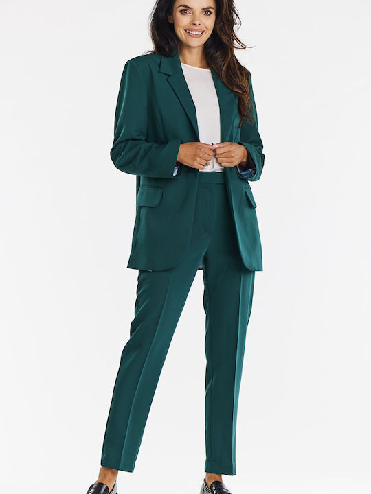 Awama Women's Blazer Bottle Green