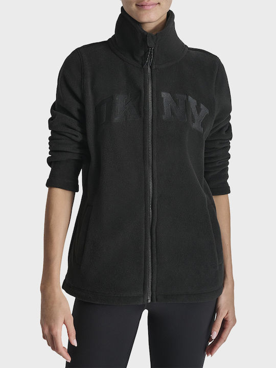 DKNY Women's Cardigan with Zipper Black